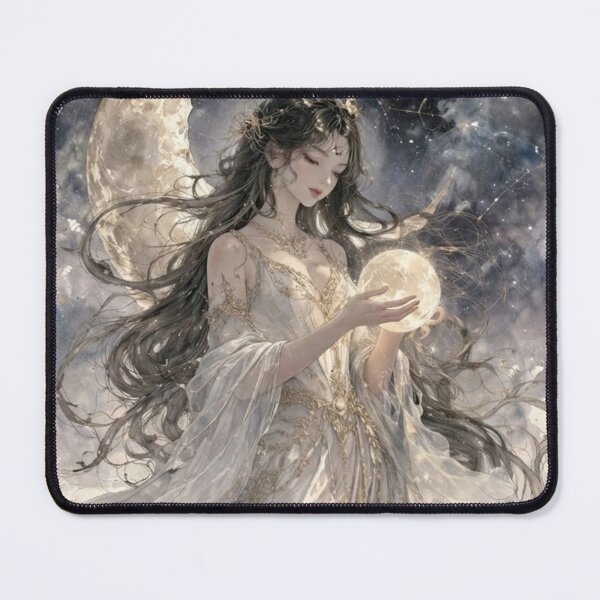 Item preview, Radiant Lunar Guardian Moon Goddess Celestial Art Illustration designed and sold by FloraDesign-228.