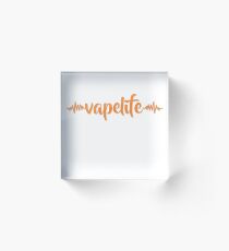 Vape Life Heartbeat - Vape Vaping Gift Shirt Tee Acrylic Block