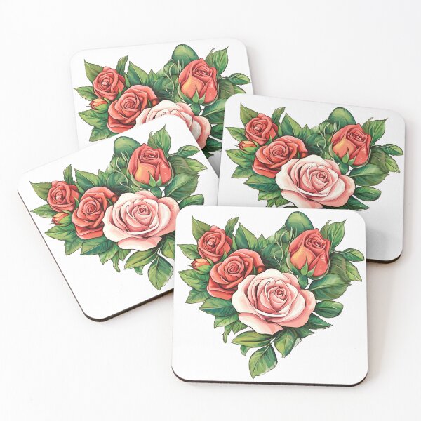 Item preview, Heart Shaped Rose Bouquet - Romantic Floral Heart Art Print designed and sold by DesignArtist.ia.