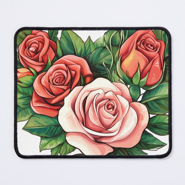 Item preview, Heart Shaped Rose Bouquet - Romantic Floral Heart Art Print designed and sold by DesignArtist.ia.
