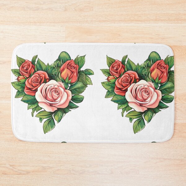 Item preview, Heart Shaped Rose Bouquet - Romantic Floral Heart Art Print designed and sold by DesignArtist.ia.