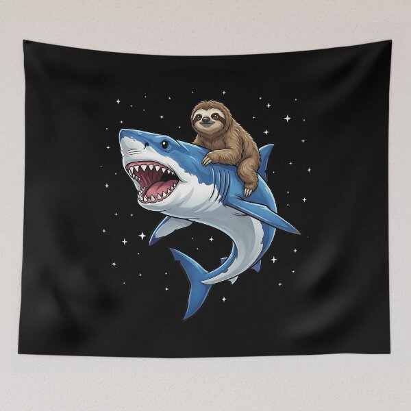 Item preview, Funny Sloth Riding Shark Animal Lover designed and sold by TerryConnells.