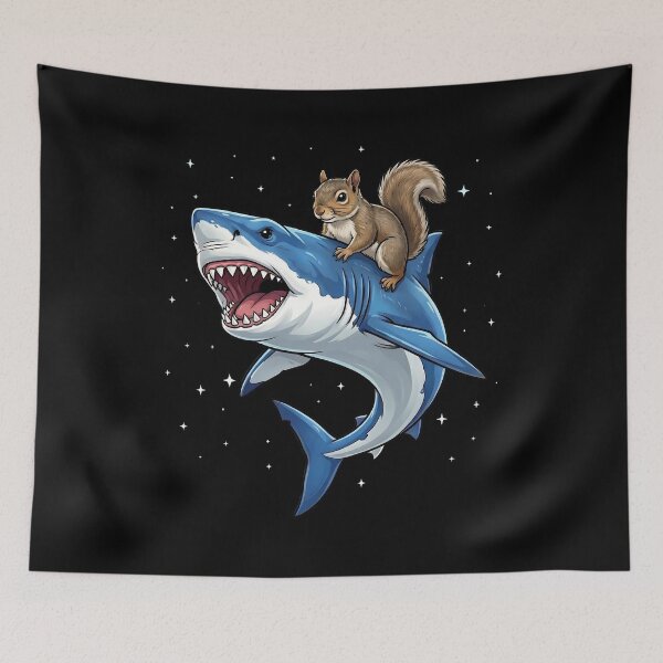 Item preview, Funny Squirrel Riding Shark Animal Lover designed and sold by TerryConnells.