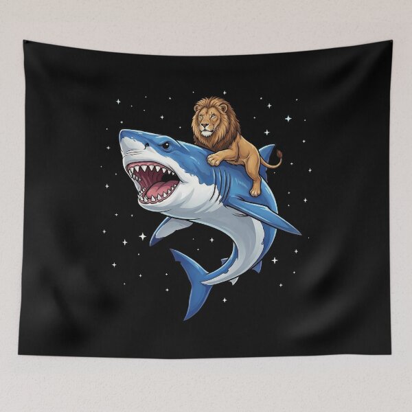 Item preview, Funny Tiger Riding Shark Animal Lover designed and sold by TerryConnells.