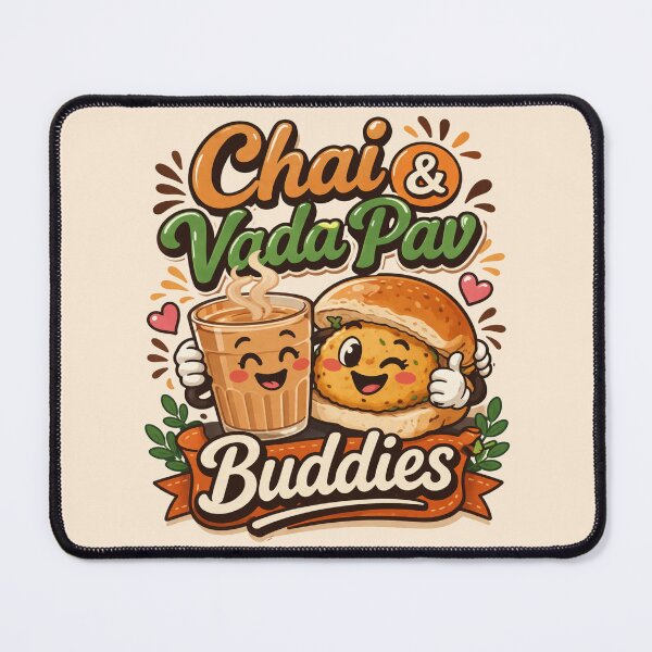 Item preview, Chai & Vada Pav Buddies – Cute Indian Street Food Kawaii Friends | Funny Food Lover Design designed and sold by Globalcitytees.