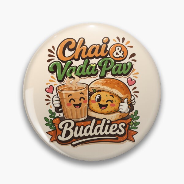 Item preview, Chai & Vada Pav Buddies – Cute Indian Street Food Kawaii Friends | Funny Food Lover Design designed and sold by Globalcitytees.