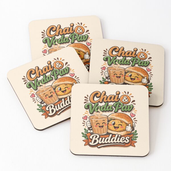 Item preview, Chai & Vada Pav Buddies – Cute Indian Street Food Kawaii Friends | Funny Food Lover Design designed and sold by Globalcitytees.