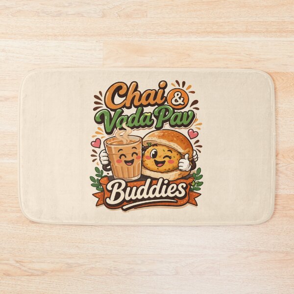 Item preview, Chai & Vada Pav Buddies – Cute Indian Street Food Kawaii Friends | Funny Food Lover Design designed and sold by Globalcitytees.