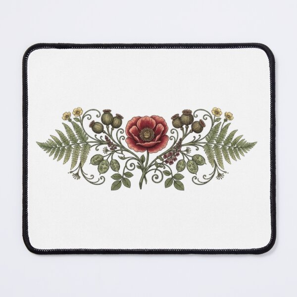 Item preview, Colored Poppy and Fern Ornamental Composition designed and sold by NoriudaR.