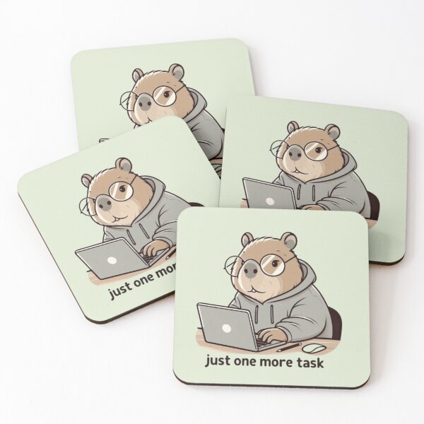 Item preview, Just One More Task – Funny Capybara Design designed and sold by Dogandesighn.
