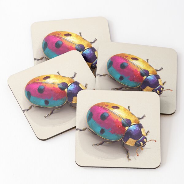 Item preview, Colorful Rainbow Ladybug – Cute Multicolor Ladybird Nature Art designed and sold by WordPlayStudio.