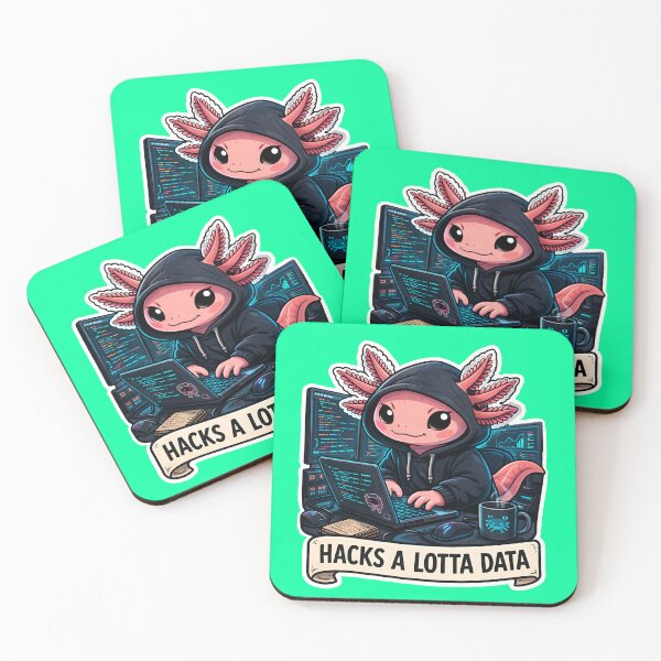 Item preview,  Hacks A Lotta Data Axolotl – Funny Hacker Meme designed and sold by AnimalAirtistry.