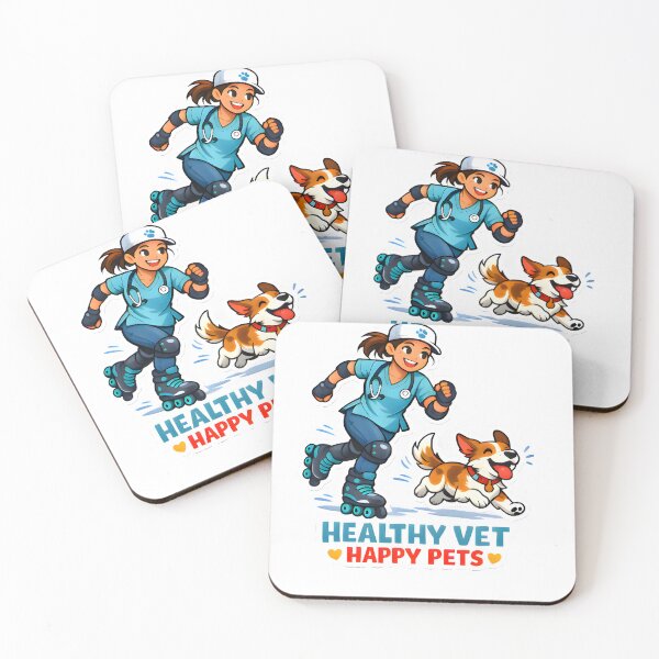 Item preview, Healthy Vet Happy Pets Roller Skating Shirt | Veterinary Fitness Lifestyle Collection Design designed and sold by Bettybee00.