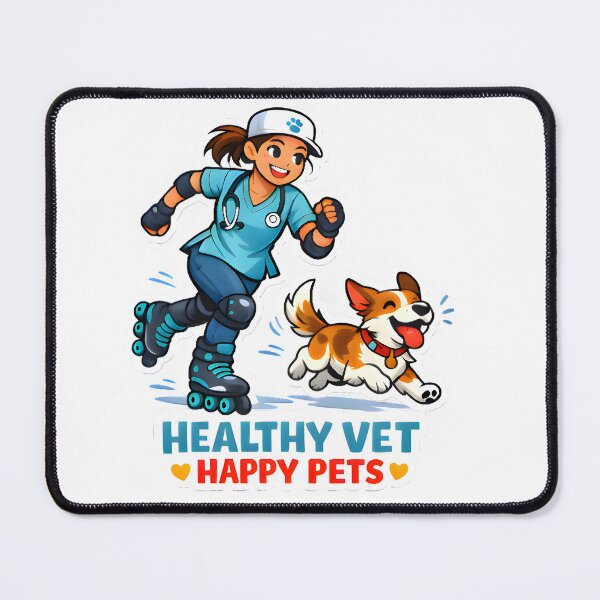 Item preview, Healthy Vet Happy Pets Roller Skating Shirt | Veterinary Fitness Lifestyle Collection Design designed and sold by Bettybee00.