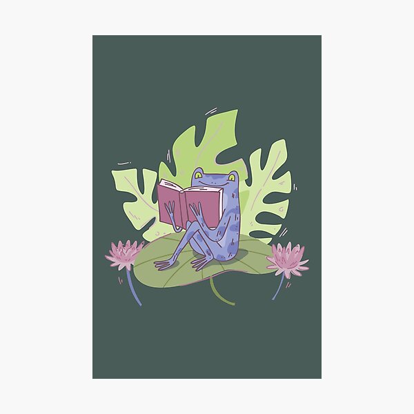 Item preview, Cute Frog Reading Book – Funny Book Lover Sticker, Frog Illustration designed and sold by anyramagic.