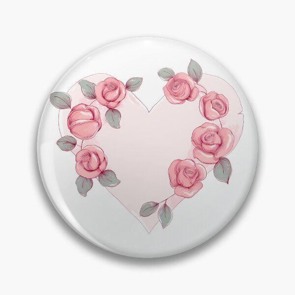 Item preview, Pink Heart Frame with Roses - Romantic Floral Heart Art Print designed and sold by DesignArtist.ia.