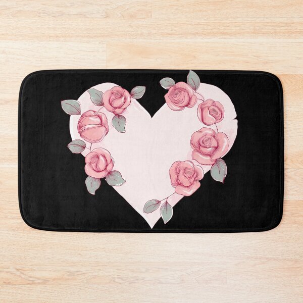 Item preview, Pink Heart Frame with Roses - Romantic Floral Heart Art Print designed and sold by DesignArtist.ia.