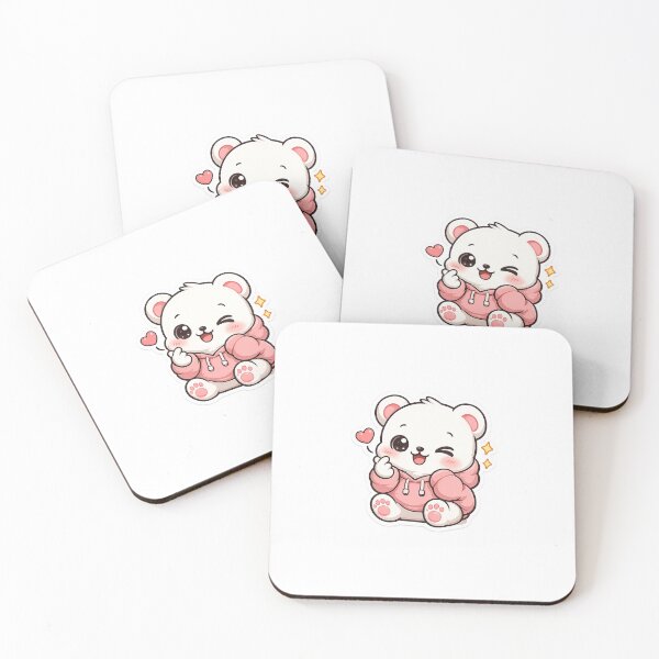 Item preview, Cute Kawaii Bear Sticker PNG Transparent Background Pink Hoodie designed and sold by Buletoco.