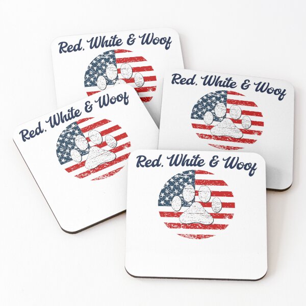 Item preview, Red White Woof Patriotic Paw Print designed and sold by jolieshop023.