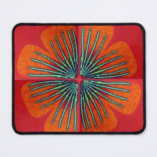 Item preview, 1970s flower power hippy red tile designed and sold by bravoalpha.