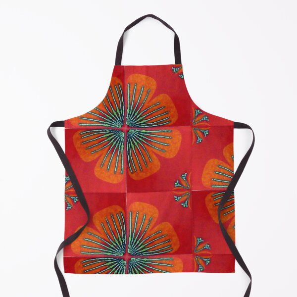 Item preview, 1970s flower power hippy red tile designed and sold by bravoalpha.