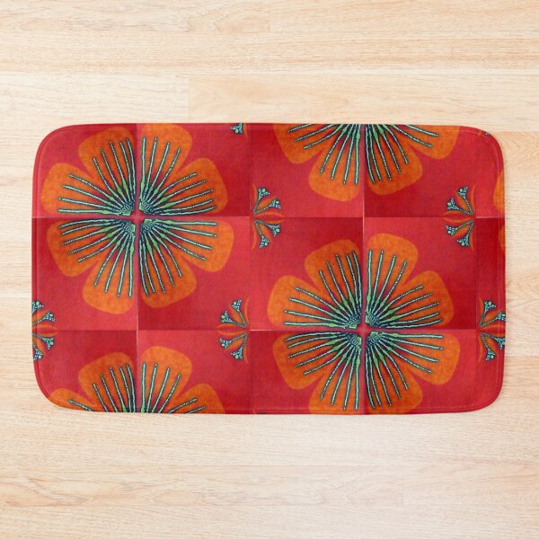Item preview, 1970s flower power hippy red tile designed and sold by bravoalpha.