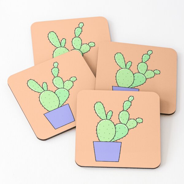 Item preview, Cute hand-drawn prickly pear cactus in a purple pot designed and sold by ubborn.