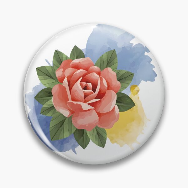 Item preview, Coral Orange Rose with Watercolor Splashes - Elegant Floral Art Print designed and sold by DesignArtist.ia.