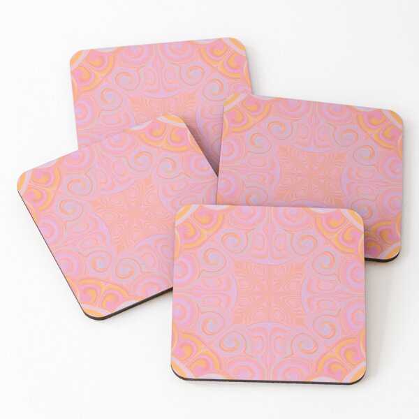 Item preview, mandala art with pastel colors designed and sold by Feral Lines Studio .
