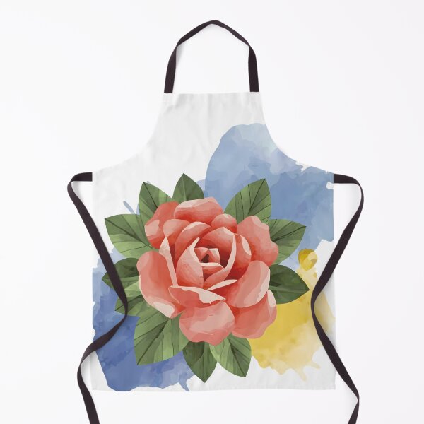 Item preview, Coral Orange Rose with Watercolor Splashes - Elegant Floral Art Print designed and sold by DesignArtist.ia.