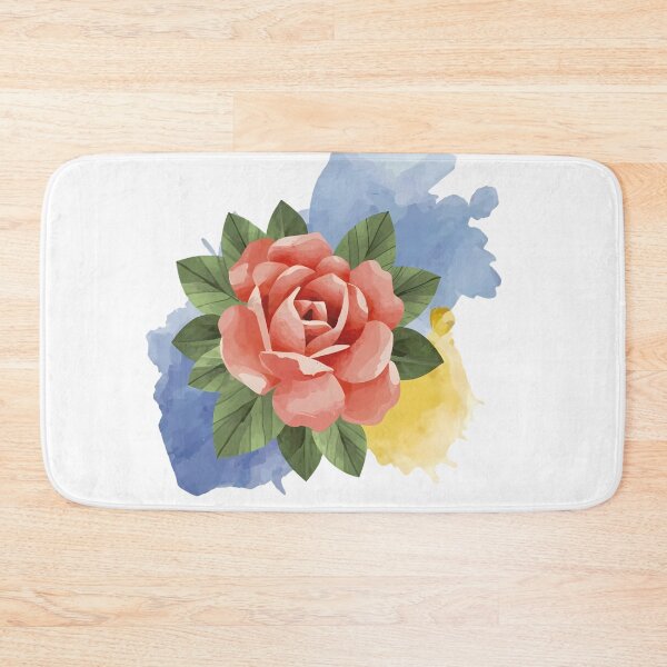 Item preview, Coral Orange Rose with Watercolor Splashes - Elegant Floral Art Print designed and sold by DesignArtist.ia.