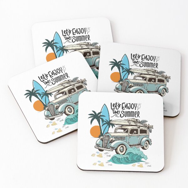 Item preview, Vintage Surf Road Trip Car with Ocean Waves and Sunset designed and sold by AchraffPrint.