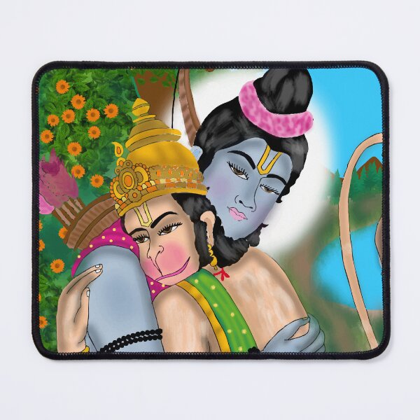 Item preview, Lord Rama and Hanuman Devotional Artwork – Sacred Hindu Bond Illustration designed and sold by Harshit_Digital_Arts.