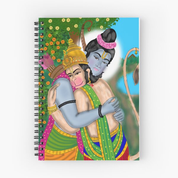 Item preview, Lord Rama and Hanuman Devotional Artwork – Sacred Hindu Bond Illustration designed and sold by Harshit_Digital_Arts.