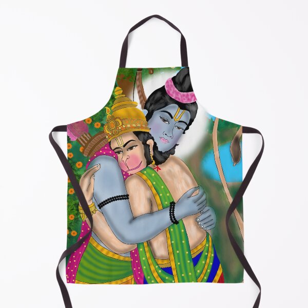 Item preview, Lord Rama and Hanuman Devotional Artwork – Sacred Hindu Bond Illustration designed and sold by Harshit_Digital_Arts.