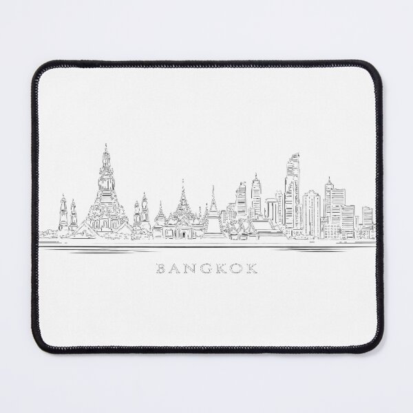 Item preview, Bangkok skyline line art illustration designed and sold by CLOUTKULT.