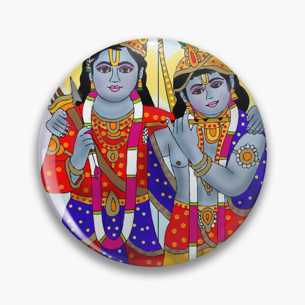 Item preview, Lord Rama and Krishna Divine Artwork – Hindu Spiritual Duo Illustration designed and sold by Harshit_Digital_Arts.