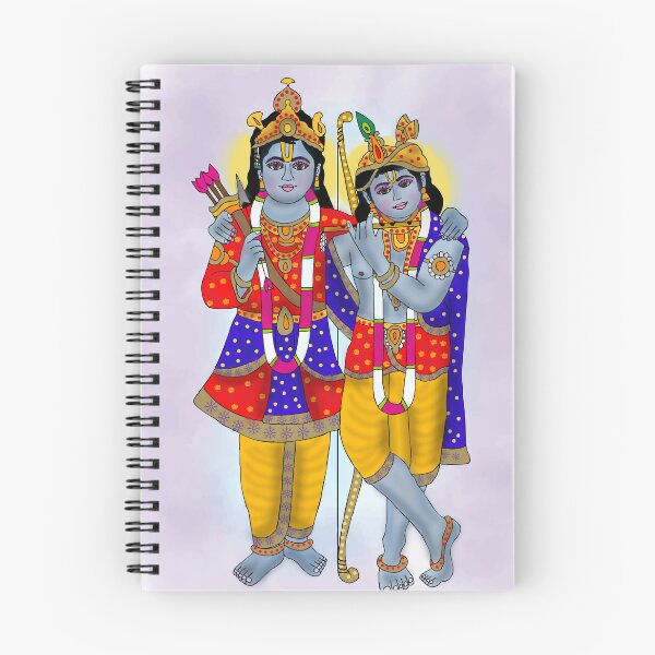 Item preview, Lord Rama and Krishna Divine Artwork – Hindu Spiritual Duo Illustration designed and sold by Harshit_Digital_Arts.