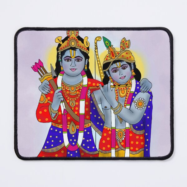 Item preview, Lord Rama and Krishna Divine Artwork – Hindu Spiritual Duo Illustration designed and sold by Harshit_Digital_Arts.