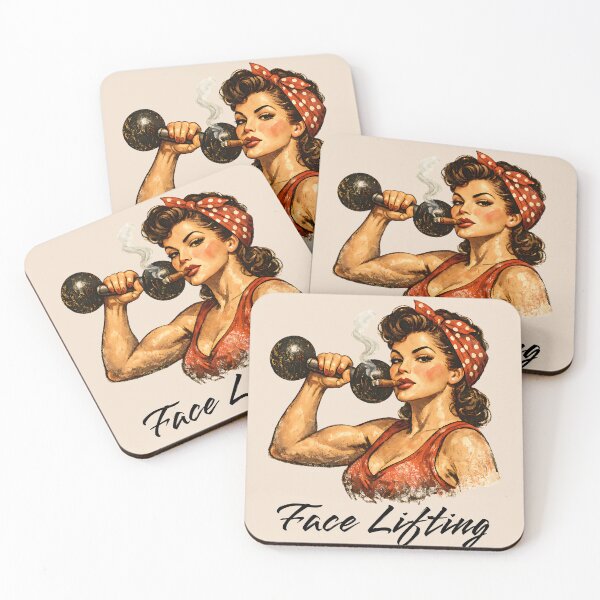 Item preview, Funny Face Lifting Weightlifting Pin Up Girl Retro Fitness Gym Gift designed and sold by GogaVibeRe.