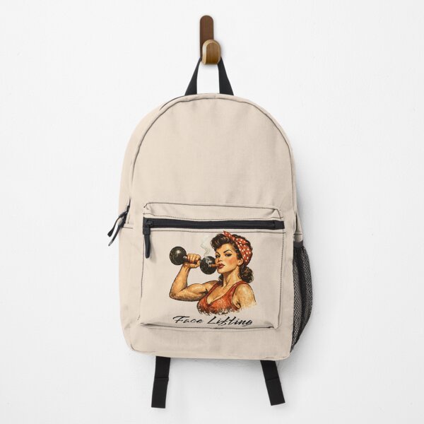 Item preview, Funny Face Lifting Weightlifting Pin Up Girl Retro Fitness Gym Gift designed and sold by GogaVibeRe.