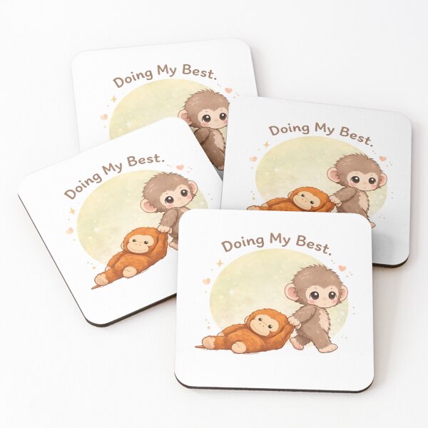 Item preview, Cute Monkey Illustration – Kawaii Baby Monkey Plush Aesthetic designed and sold by Dyan4.