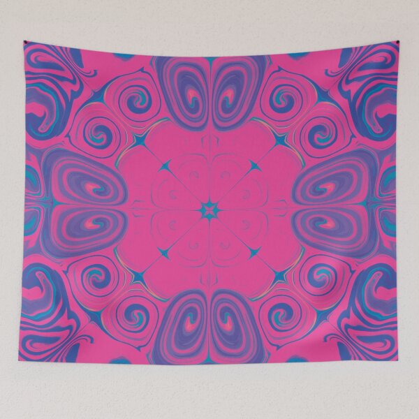 Item preview, Much pink and bright mandala art designed and sold by Feral Lines Studio .