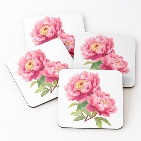 Item preview, Pink Peony Bouquet with Green Leaves - Elegant Romantic Floral Art Print designed and sold by DesignArtist.ia.