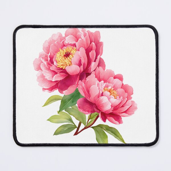 Item preview, Pink Peony Bouquet with Green Leaves - Elegant Romantic Floral Art Print designed and sold by DesignArtist.ia.