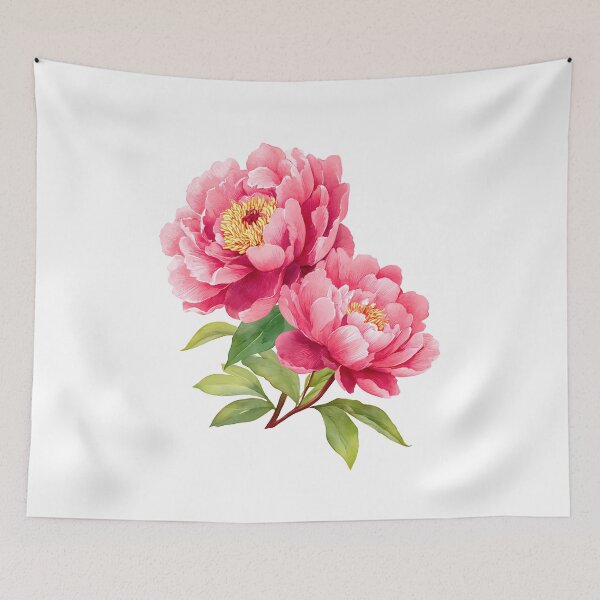 Item preview, Pink Peony Bouquet with Green Leaves - Elegant Romantic Floral Art Print designed and sold by DesignArtist.ia.