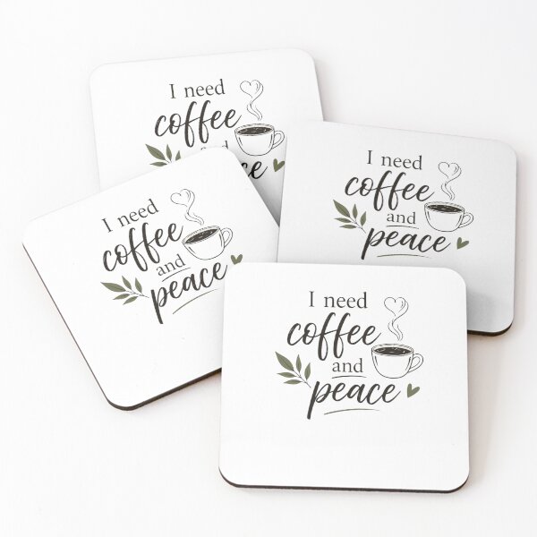 Item preview, I Need Coffee and Peace – Funny Coffee Lover Quote designed and sold by Magicalpallette.