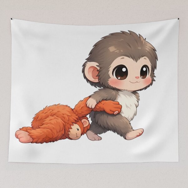 Item preview, Punch Monkey Aesthetic – Lonely Cute Monkey Emotional Art designed and sold by Dyan4.