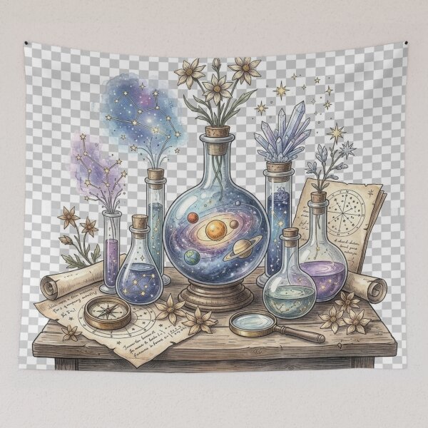 Item preview, Vintage Astronomical Alchemy Celestial Botanical Apothecary Still Life designed and sold by FloraDesign-228.