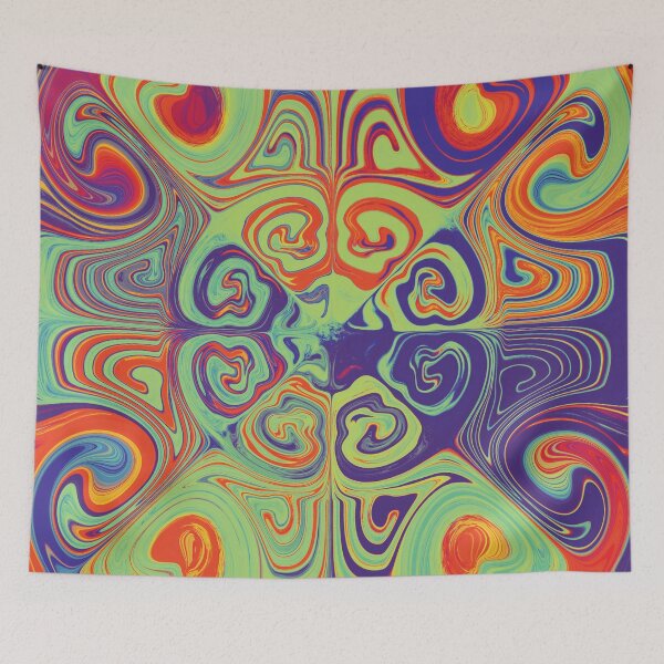 Item preview, mandala art orange purple green designed and sold by Feral Lines Studio .